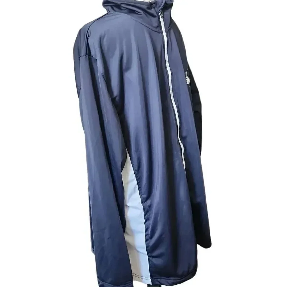 Spyder Men's Size XL Navy White Zip Up Logo Track Jacket